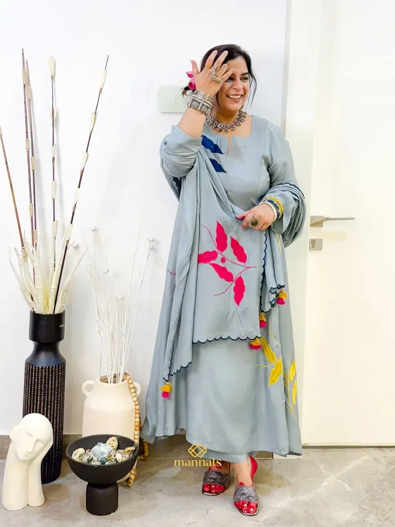 Muslin A-Line Suit – Mannats Boutique