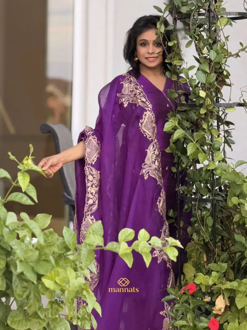Silk Embroidered Angrakha Suit – Mannats Boutique
