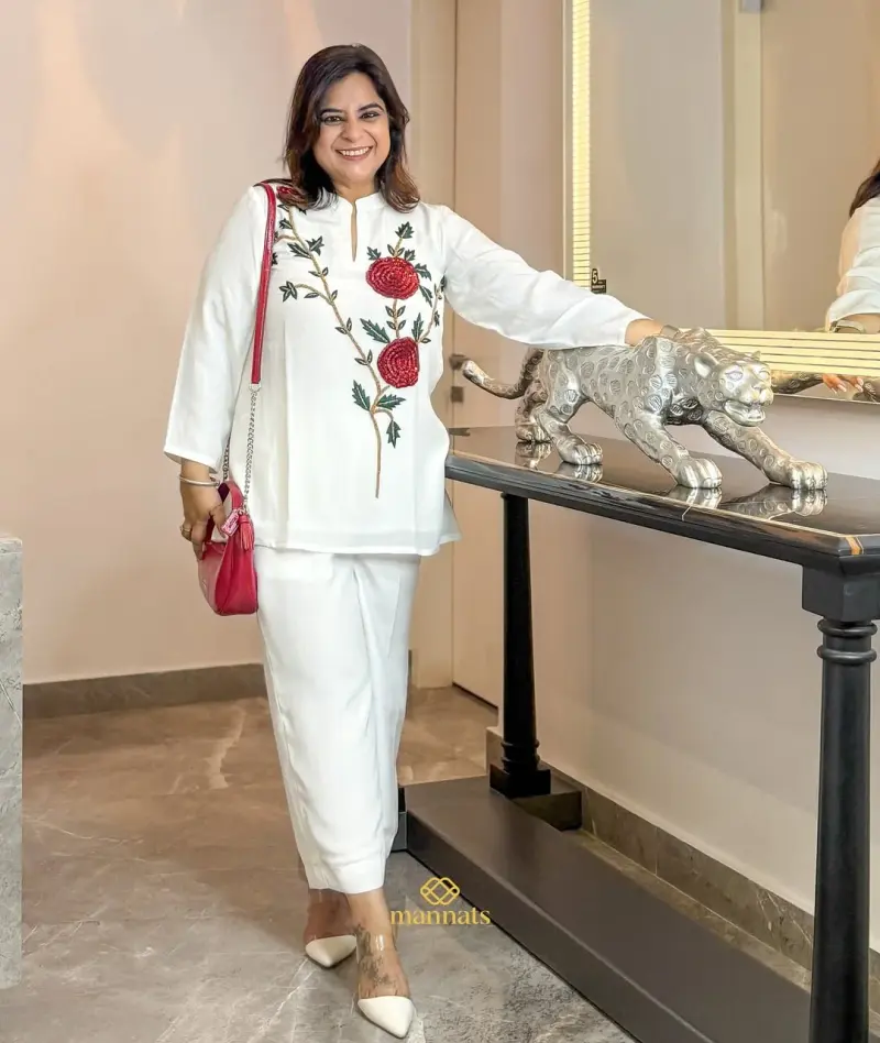 Luxurious Crepe Fabric Coord Set – Mannats Boutique