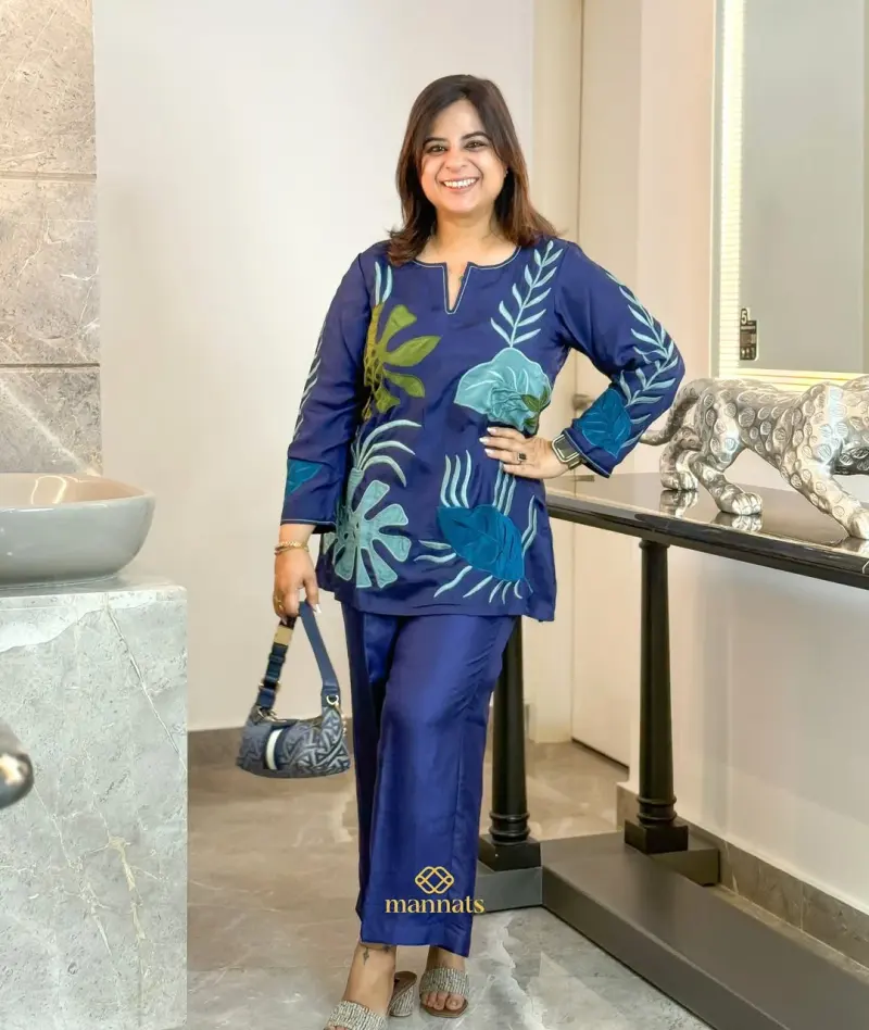 Coordset-Style Adorned with Elegant Applique Embroidery – Mannats Boutique