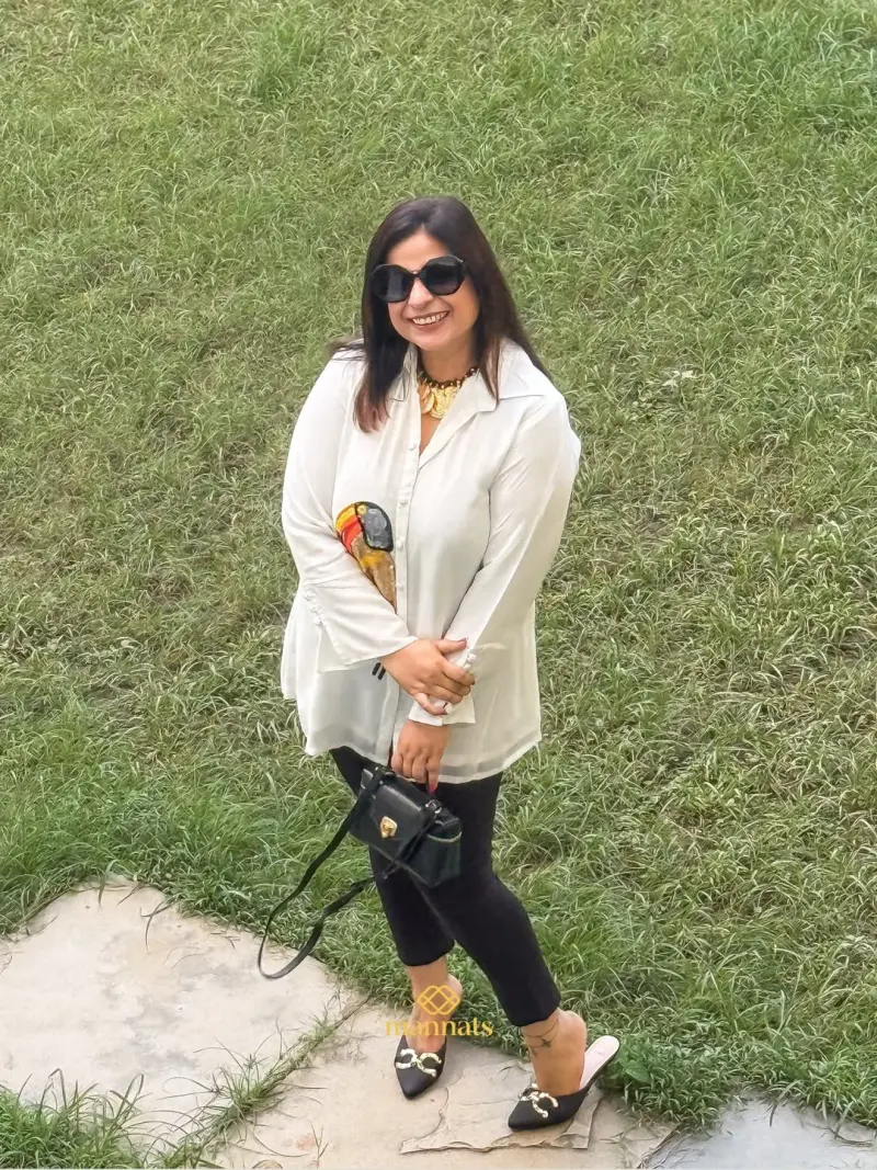 Tunic Features Delicate Hand Embroidery Soft and Flowy Georgette Shirt – Mannats Boutique