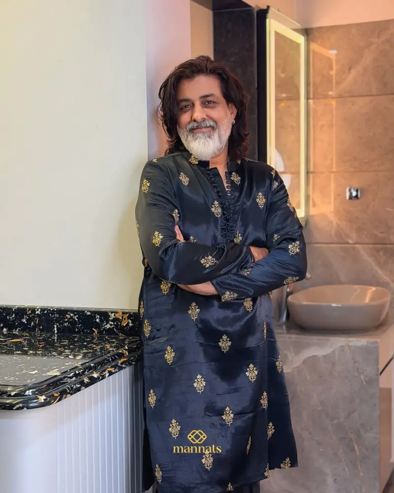 Luxurious Mushru Silk Mens Kurta Paired with a Smooth, Rich Silk Dhoti – Mannats Boutique