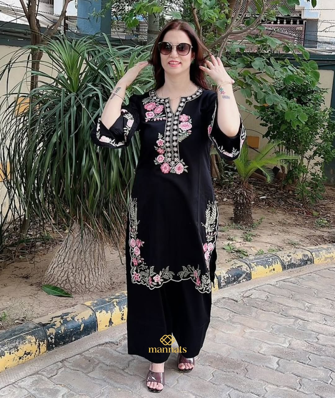 Happy client diaries😌She chose our Cotton embroidered farshi salwar suit — loved for its comfor