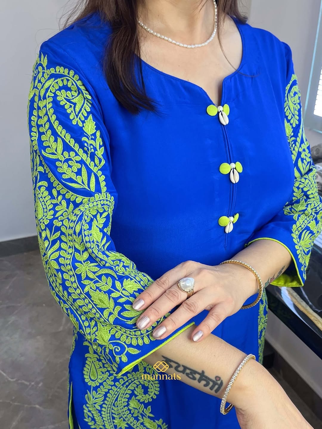 Blue pure georgette suit adorned with intricate thread embroidery, offering a perfect blend of e (3)