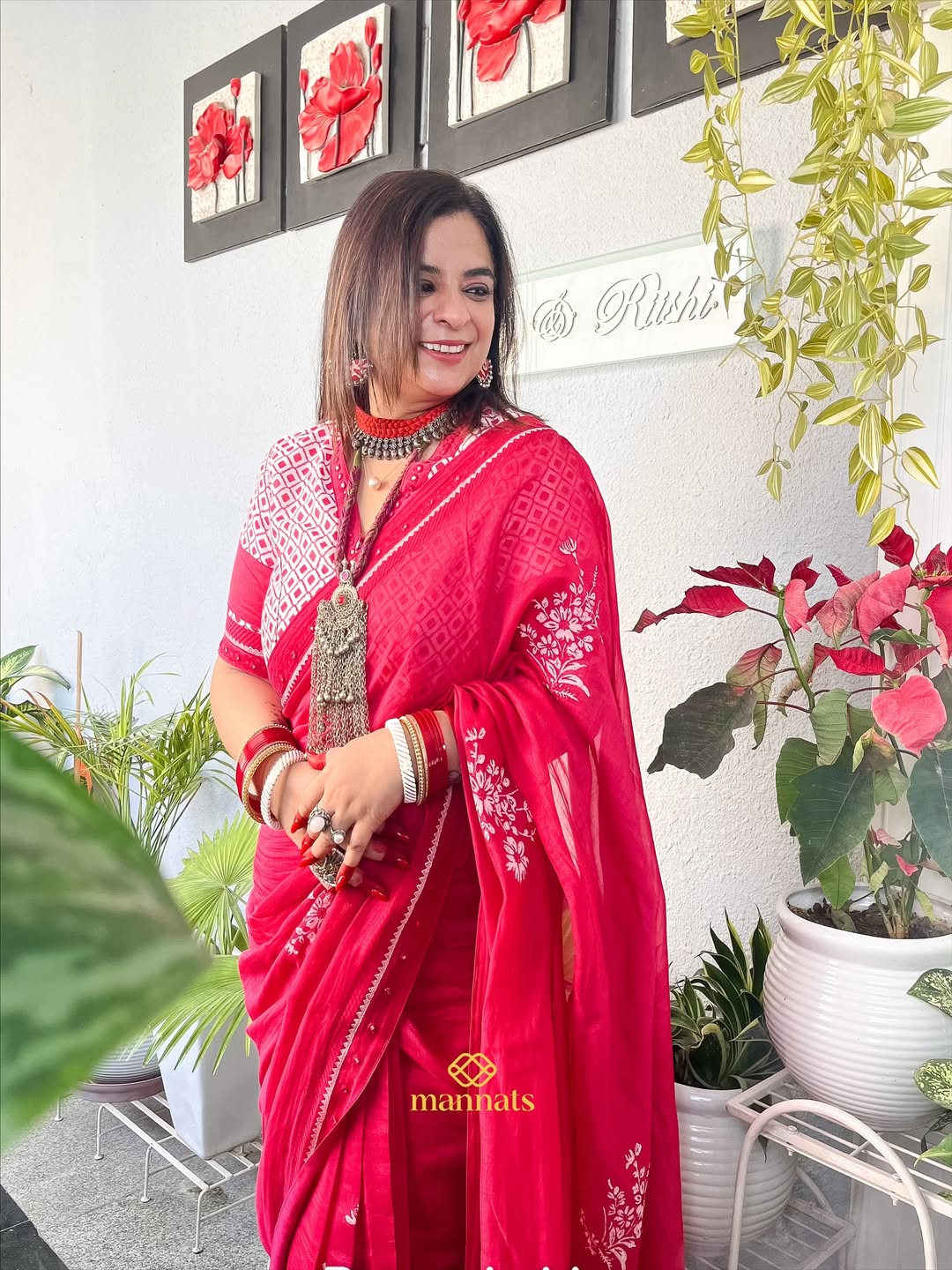 𝐑𝐚𝐧𝐠𝐯𝐚𝐥𝐢 (Day-7 रंगों और रूपों का उत्सव)🙏🏼🌺This Mulmul saree is a perfect blend of gr (1)