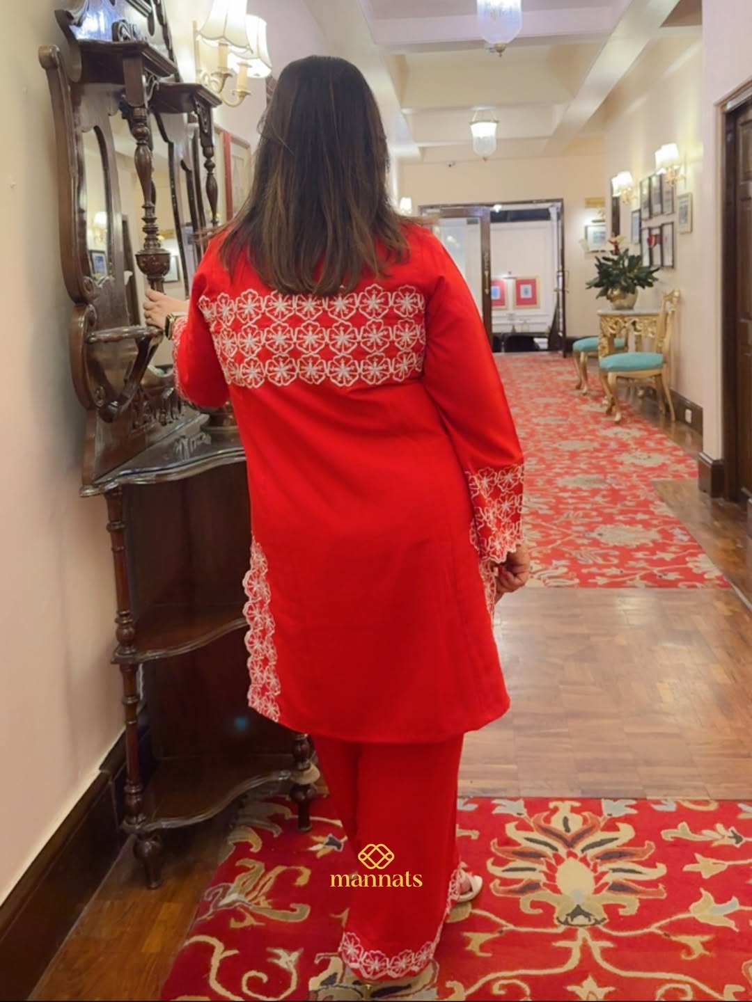 Bold. Beautiful. Traditional. ❤️This red cotton farshi salwar suit with intricate thread embroid (2)