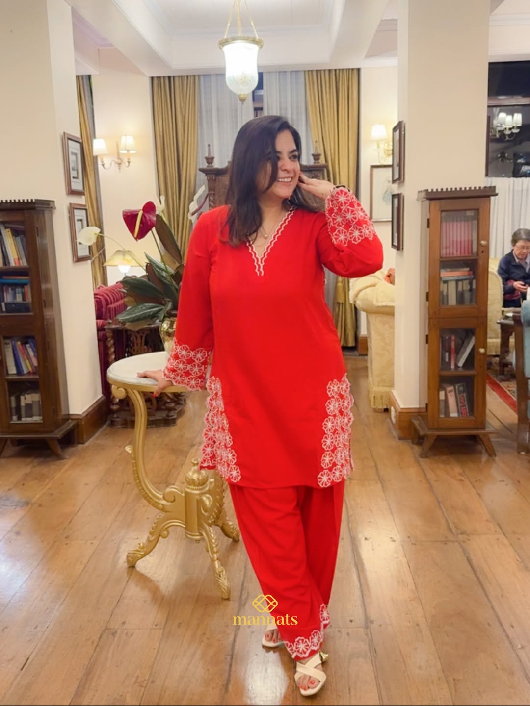 Bold. Beautiful. Traditional. ❤️This red cotton farshi salwar suit with intricate thread embroid (4)