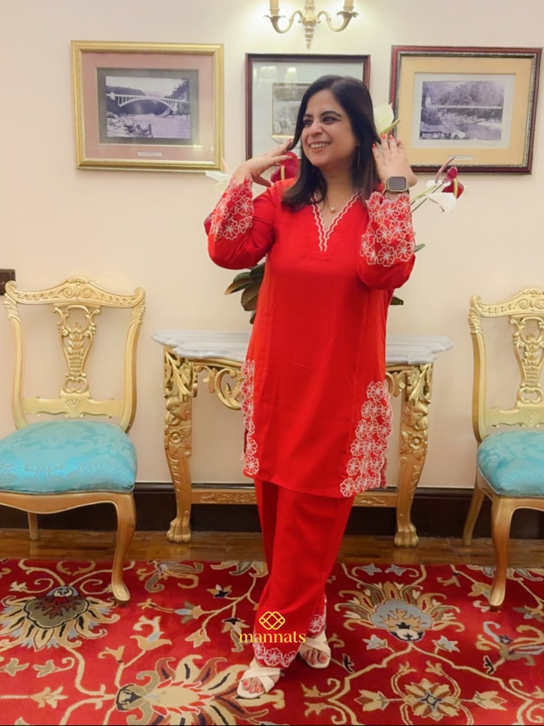 Bold. Beautiful. Traditional. ❤️This red cotton farshi salwar suit with intricate thread embroid (5)